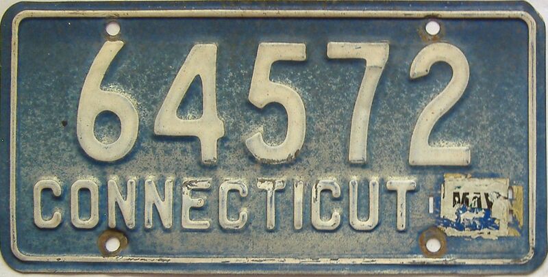  Connecticut (Single) license plate for sale