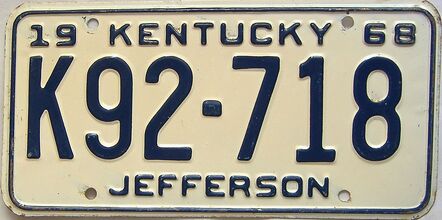 1968 Kentucky license plate for sale