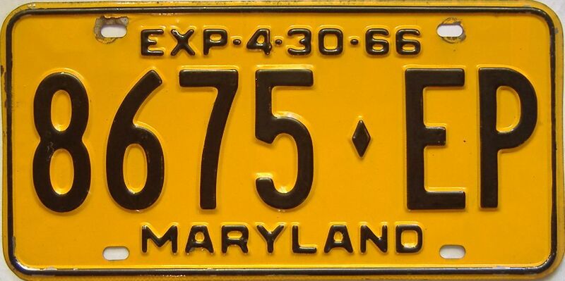 1966 Maryland (Truck) license plate for sale