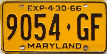 1966 Maryland (Truck) license plate for sale
