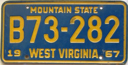1967 West Virginia (Truck) license plate for sale