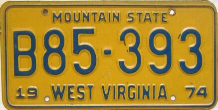 1974 West Virginia (Truck) license plate for sale