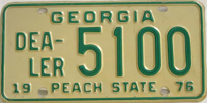 1976 Georgia  (Dealer) license plate for sale