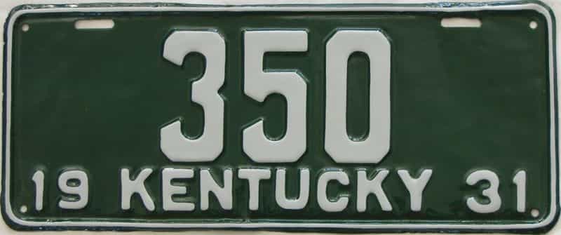 RESTORED 1931 Kentucky (Single) (#8717) for sale - The Tag Dr. Store