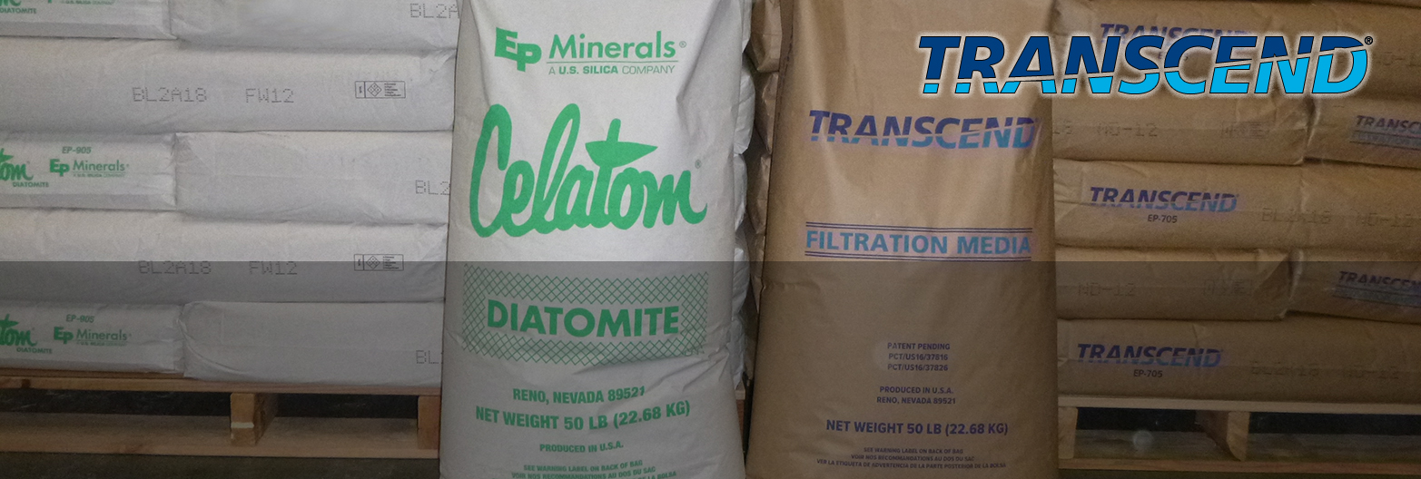 Diatomaceous Earth, Clay, Perlite & Cellulose minerals used as filter