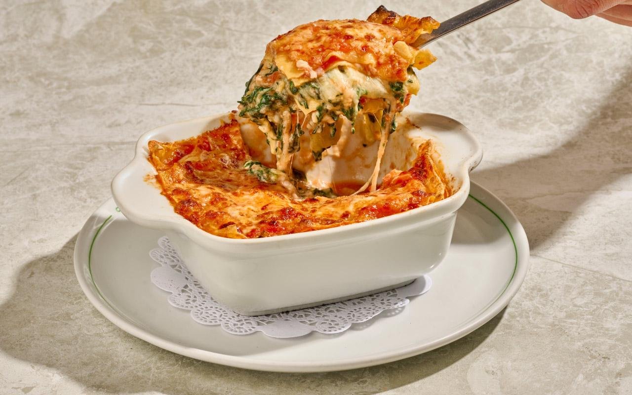 Lasagna de espinaca y queso italianos 1