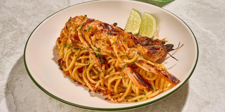 Spaguettini de gambas