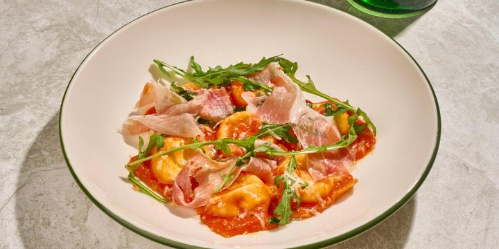 Raviolis de Burrata y Prociutto