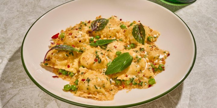 Ravioli de Cangrejo y Camarón