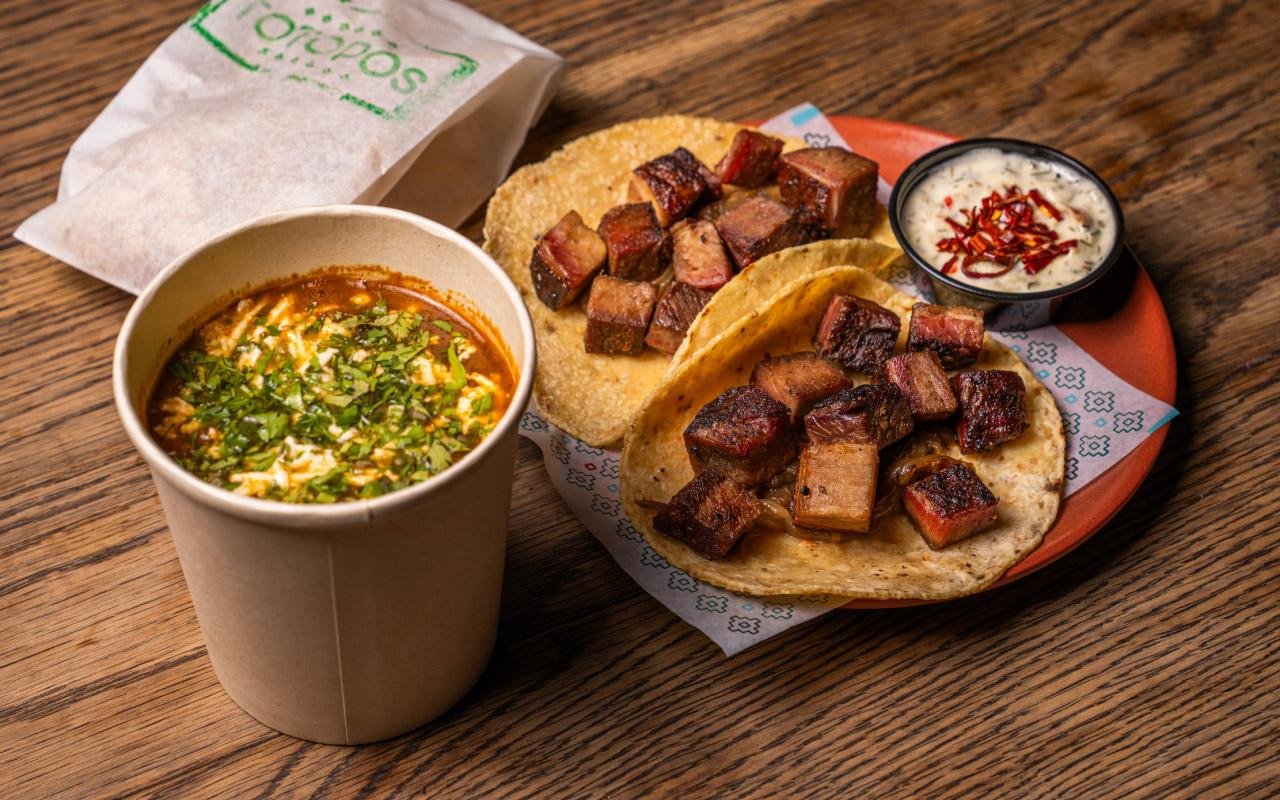 Sopa de tortilla + 2 tacos 1