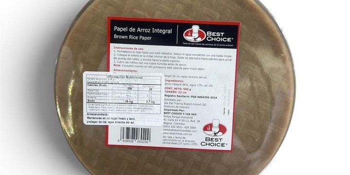 papel de arroz integral 22cm X 500GR