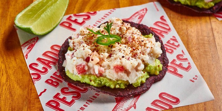 Tostada de cangrejo y langostino