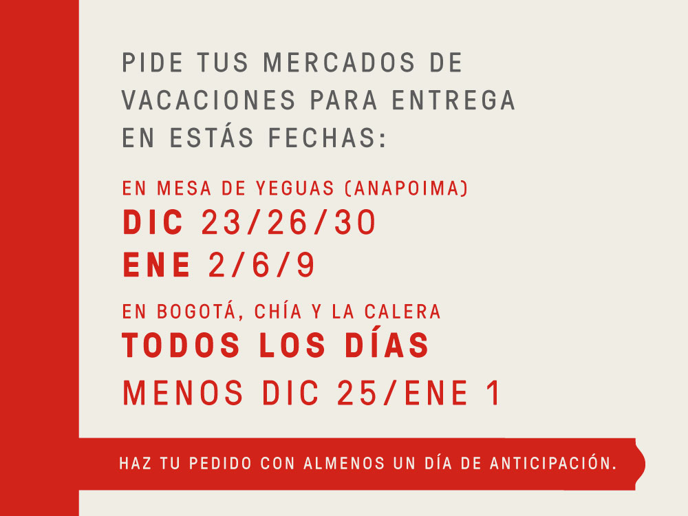 Despensa - Horarios Navidad