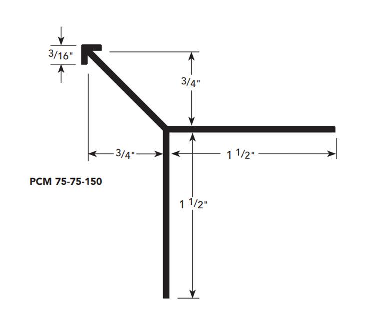 1 1/2 in x 1 1/2 in x 10 ft Fry Reglet Clear Anodized Corner Key at