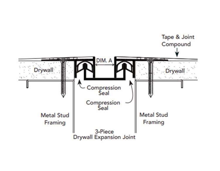 1/2 in x 1 in x 10 ft Fry Reglet Three Piece Chemical Film Drywall