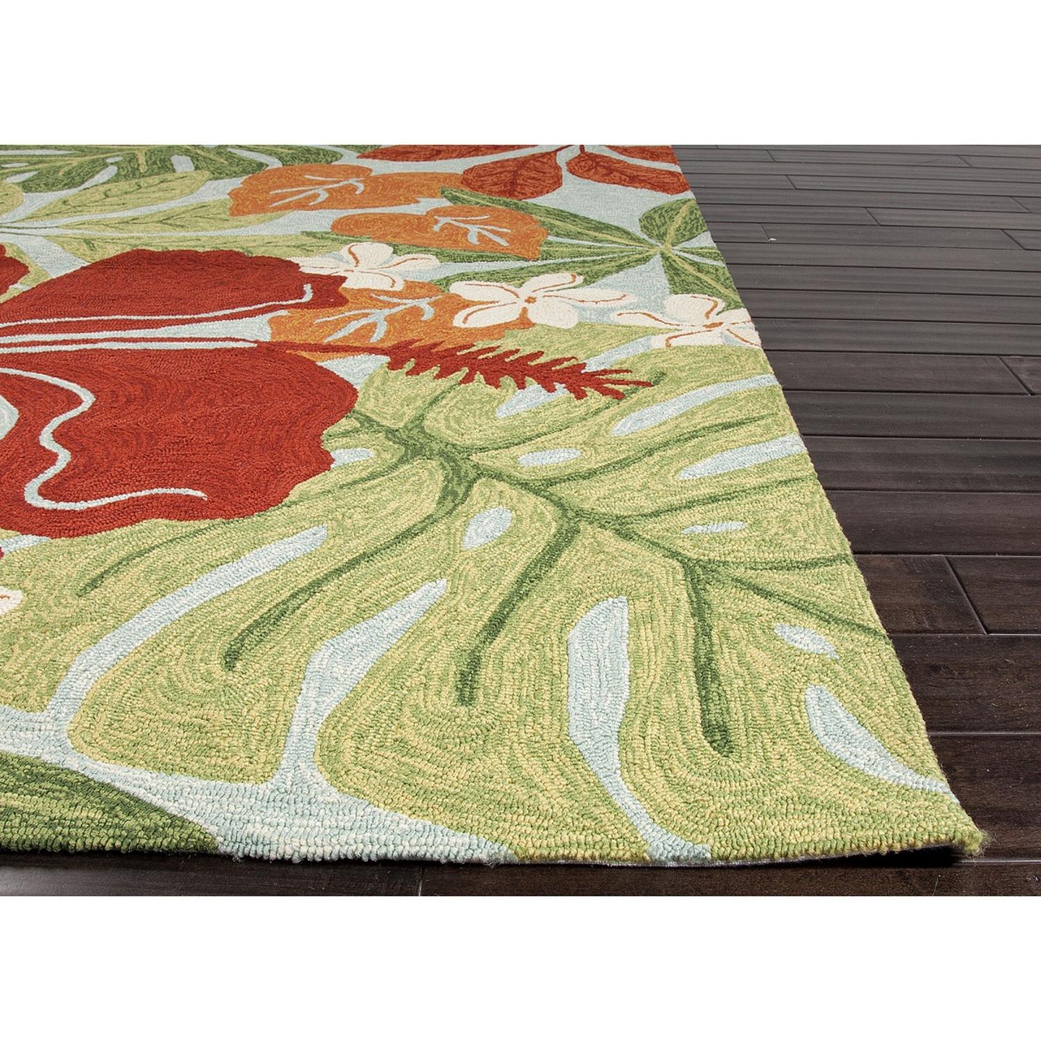 2.5' x 8' Red, Orange, Blue and Green Luau Outdoor Area Throw Rug