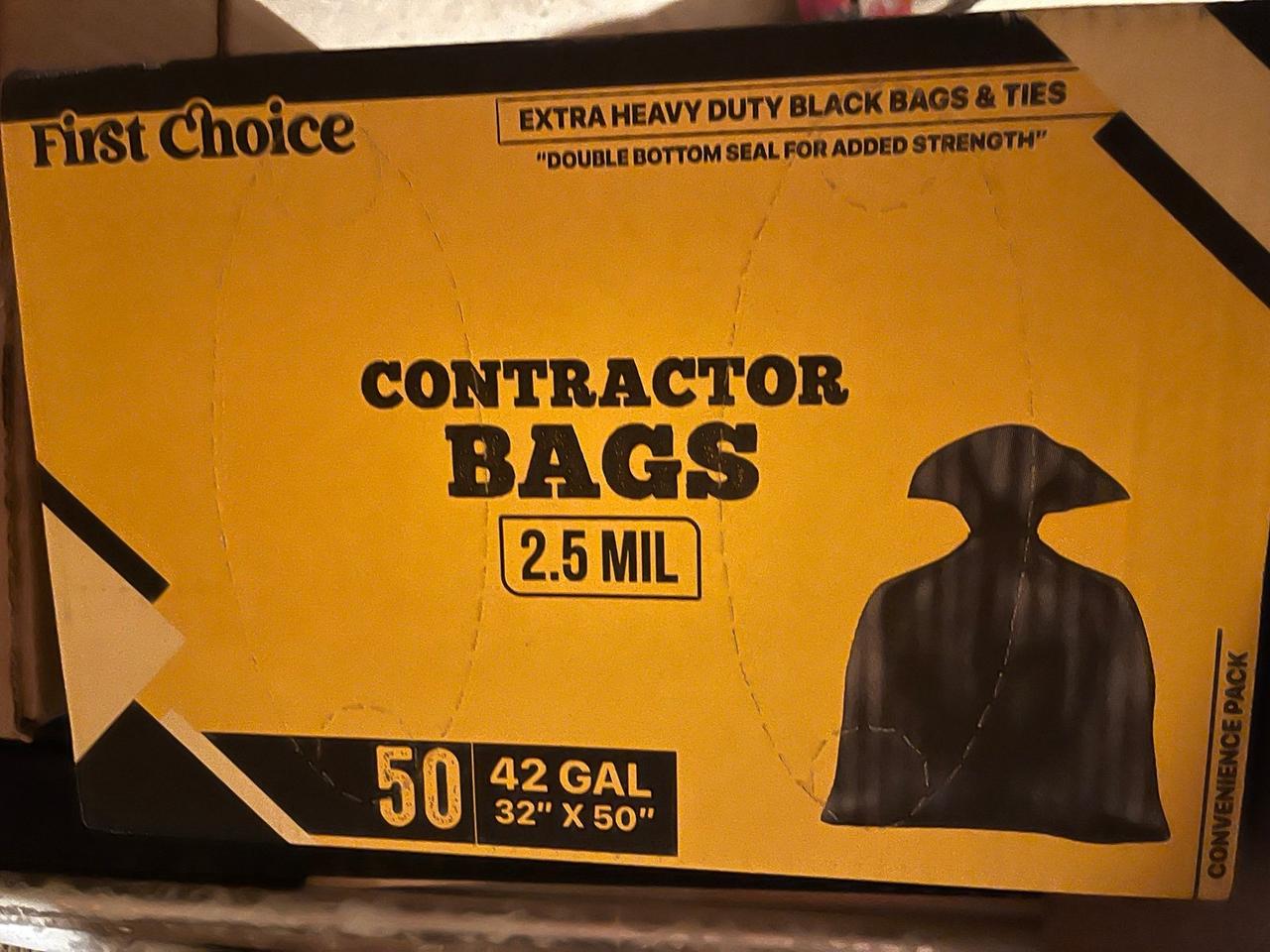 FIRST CHOICE CONTRACTORS BAGS 42GAL 50CT - New