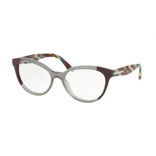 Prada Semi Metal/plastic Eyeglasses Plum/Grey/Plum