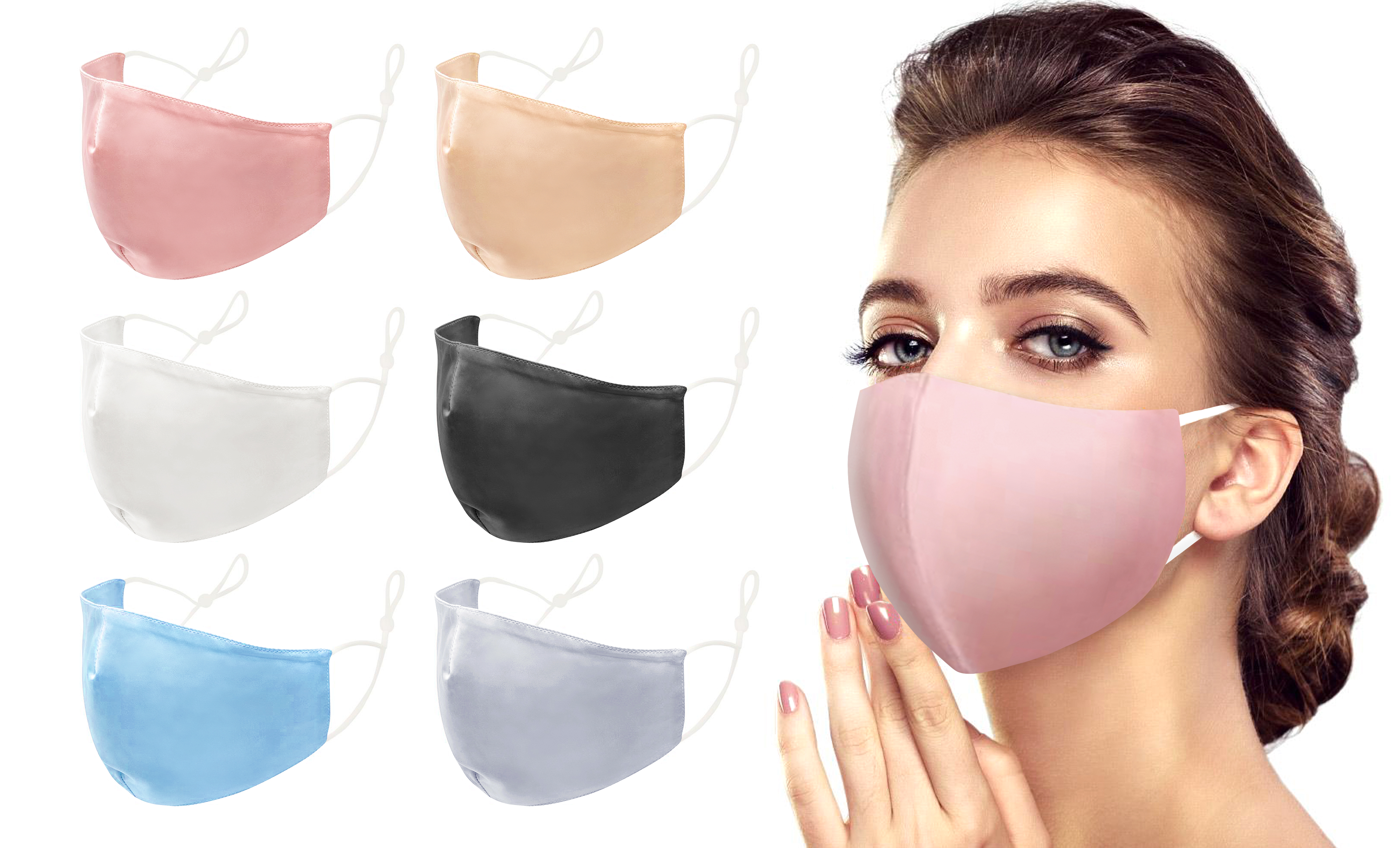 6-Pack Silky Sateen Face Masks