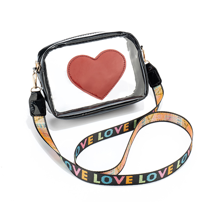 Lior Clear PVC LOVE Crossbody Bag (10""x4"")