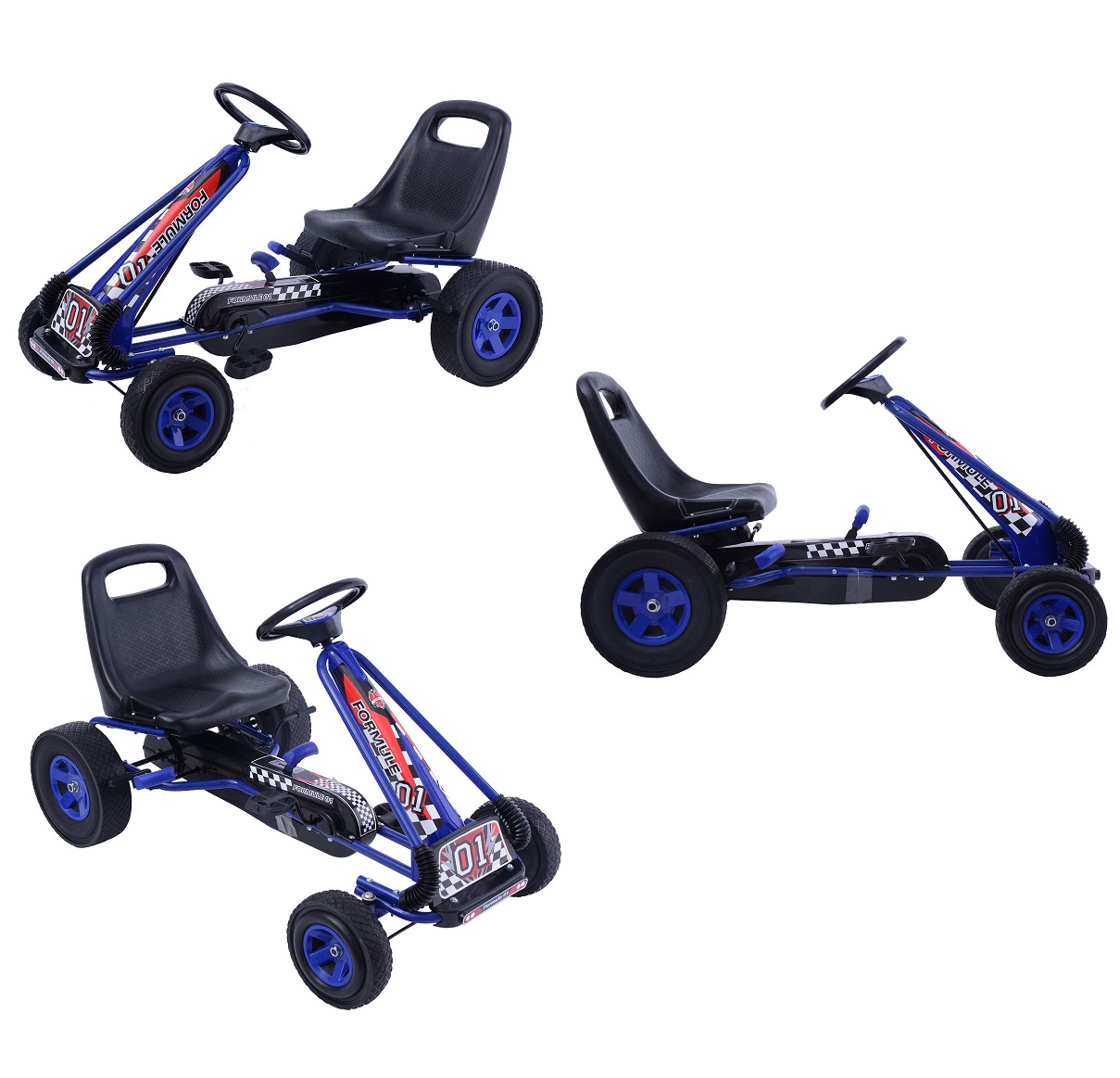 Costway 4 Wheels Kids Ride On Pedal Powered Bike Go Kart Racer Car Outdoor