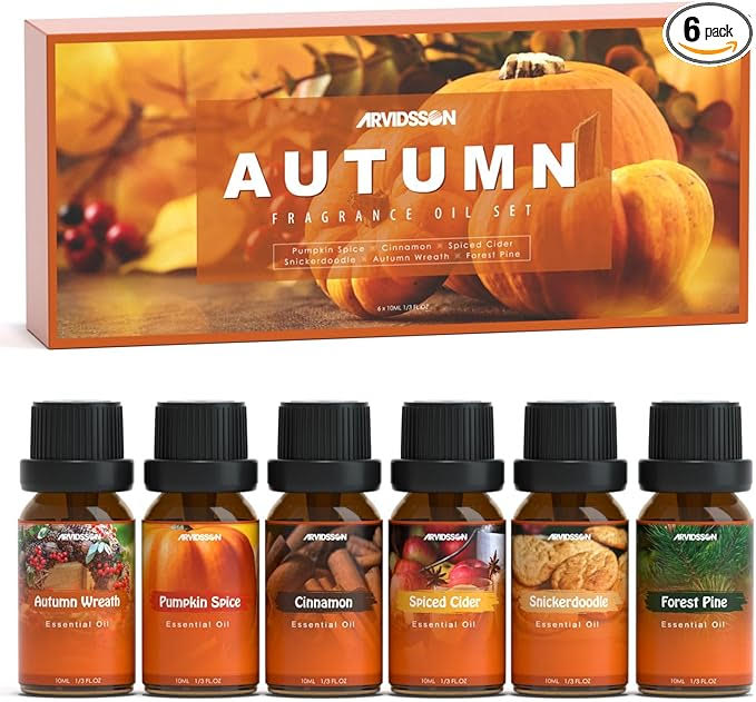 Essential Oils for Diffusers for Home 6-Pack Essential Oil Set for Sleep & Refreshing Scents – Premium Aromatherapy Diffuser Oils
