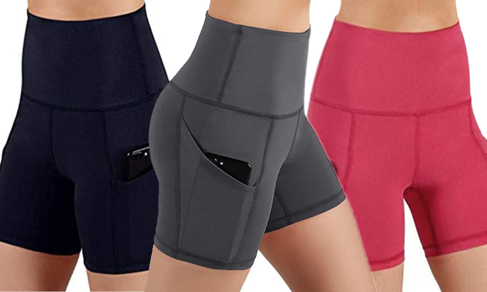 High Waist Gym Shorts with Pocket