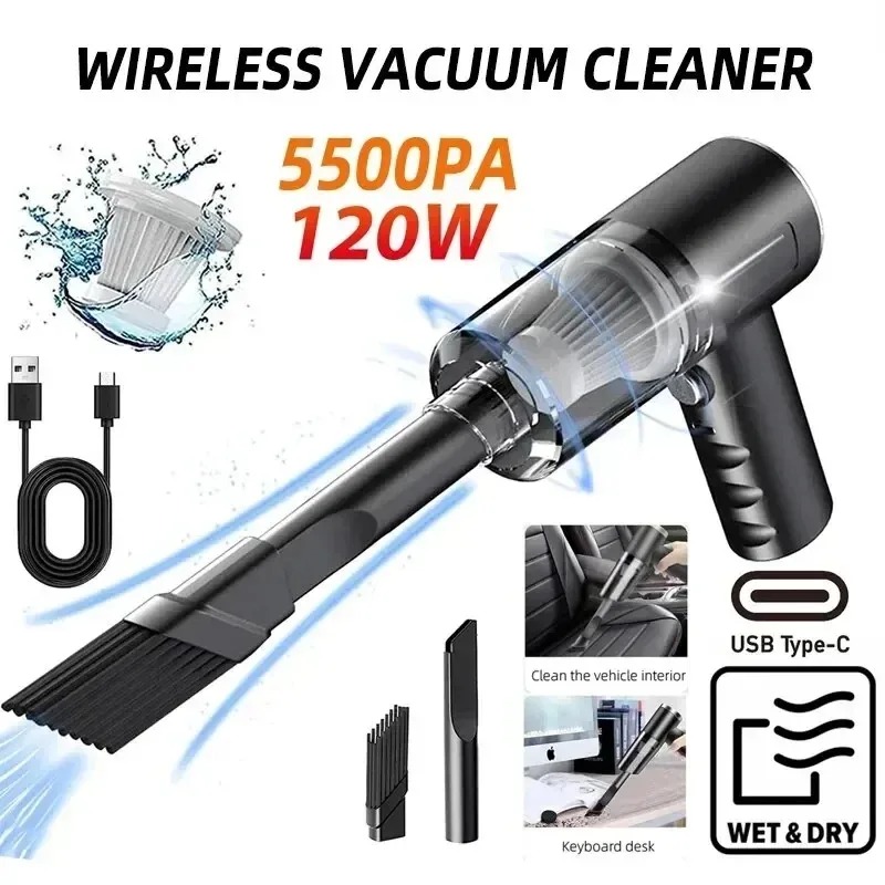 Portable Wireless 120W High Power Powerful Vacuum Cleaner Buy 2 Get 1 Free