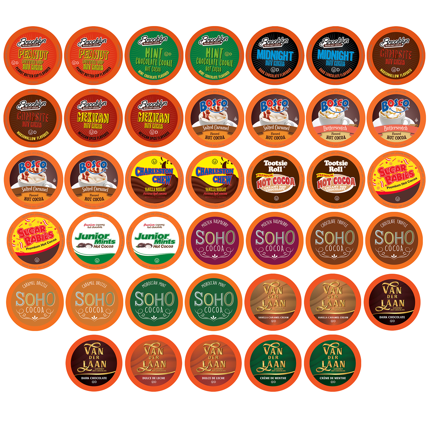 Two Rivers Hot Chocolate Pods for Keurig, Variety Sampler Pack - 40 Count