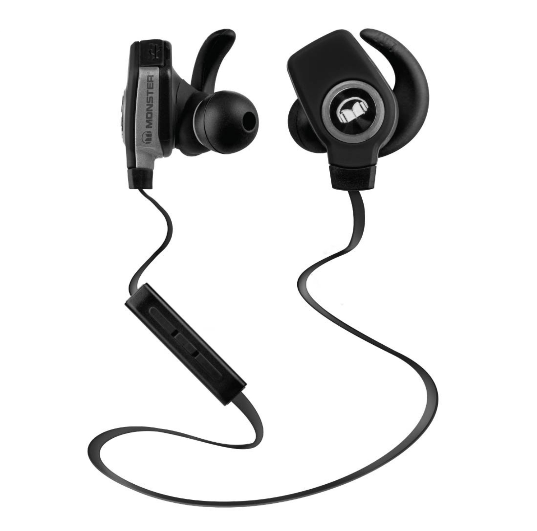 Monster Isport Superslim Bluetooth Wireless in-Ear Headphones - Black, Model:MH ISRT WLS IE BK BT WW