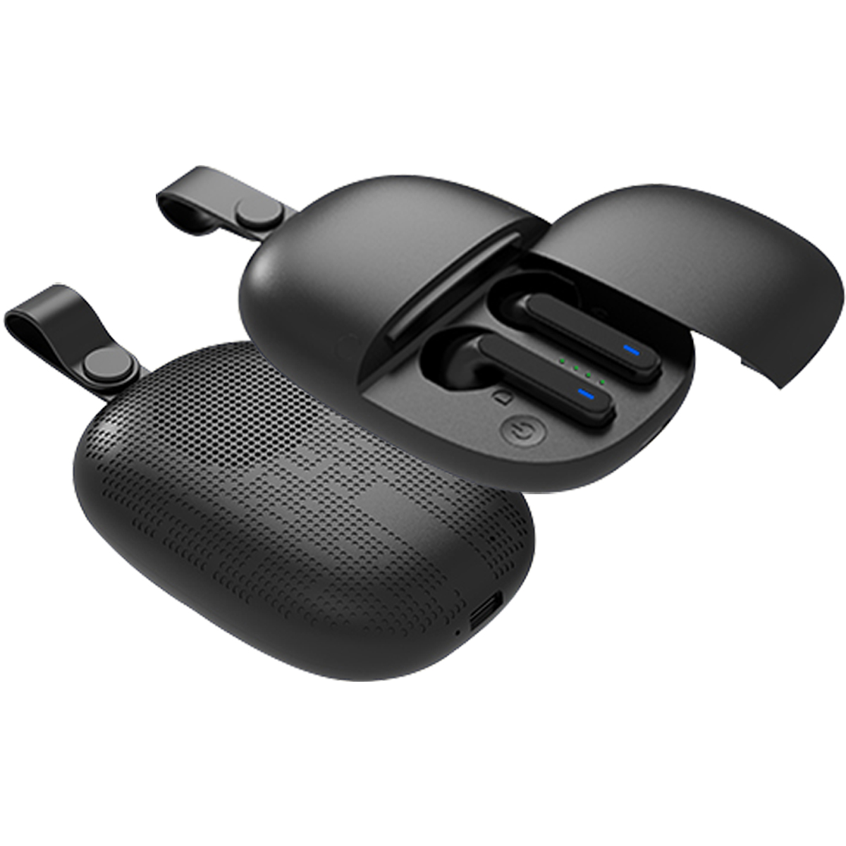 Zummy 2-In-1 Pocket Sized Speaker W/ Wireless Earbuds