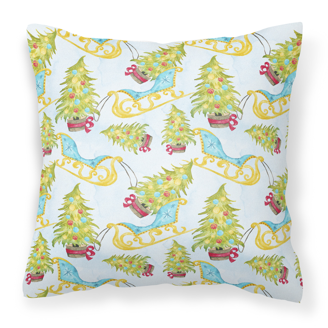Christmas Tree and Sleigh Fabric Decorative Pillow - Tanga