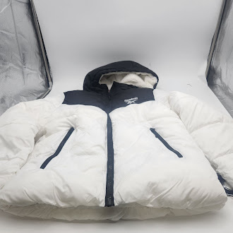 REEBOK MEN BLACK/ NORTHERN NIGHT PARKA COAT - SIZE: MEN M - WHITE - New