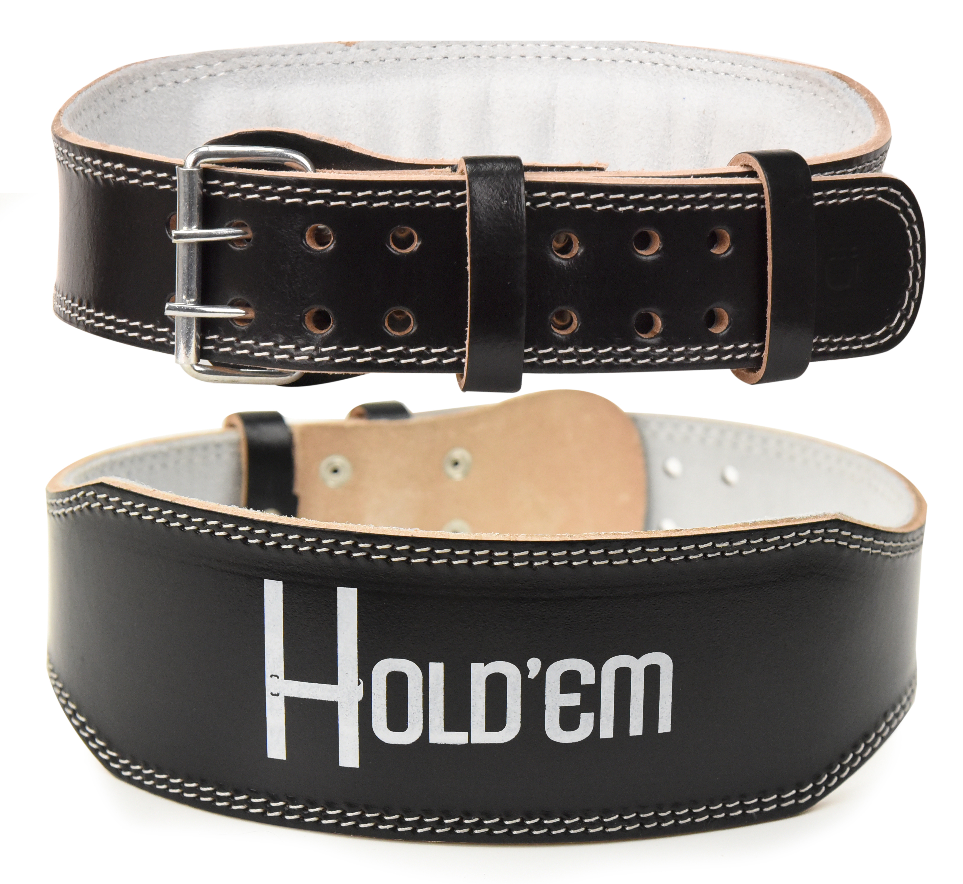 Weightlifting Belts for Men/Women -Genuine Leather, Foam Padding, Suede Lining