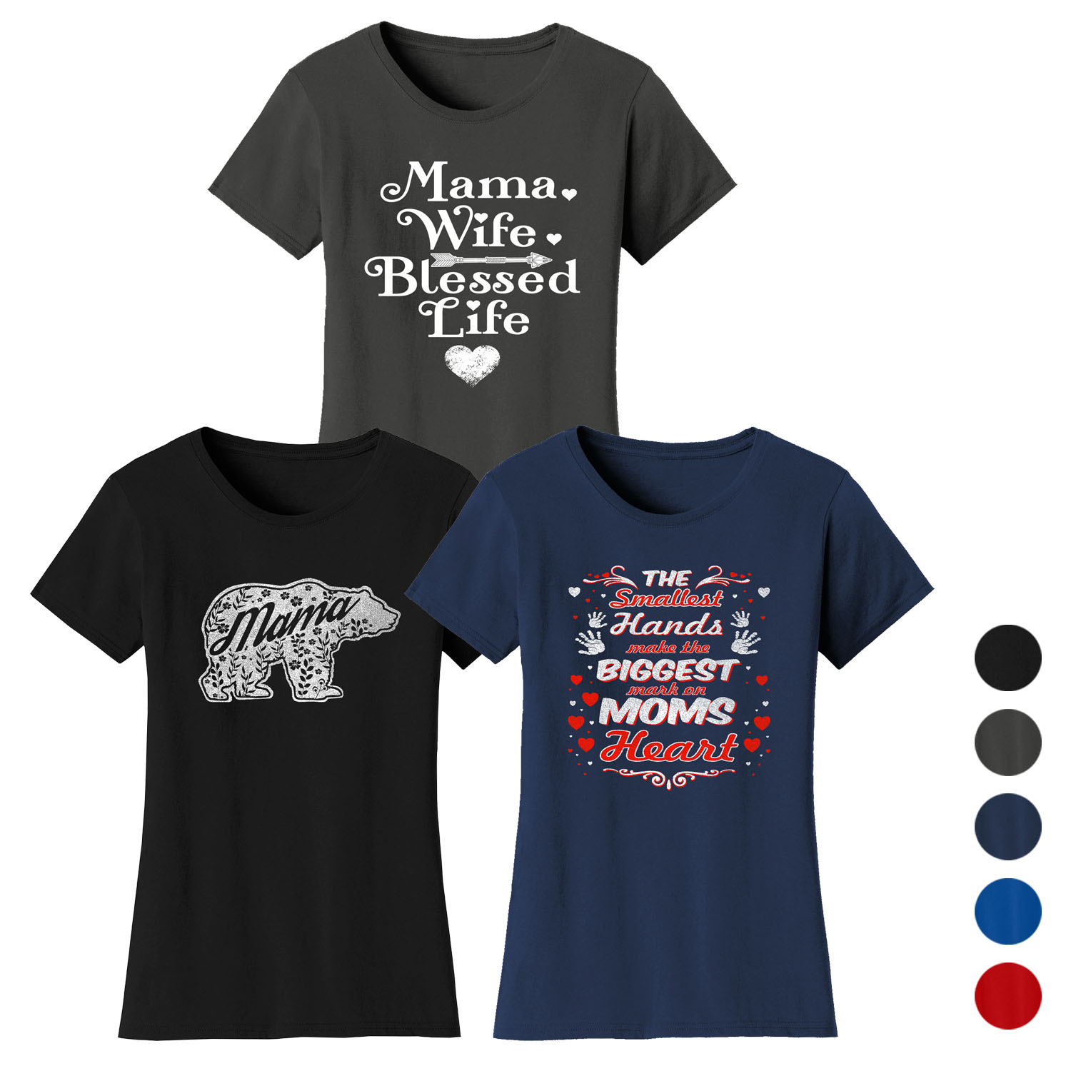 Women's Moms Heart and Blessed Life Mom T-Shirts