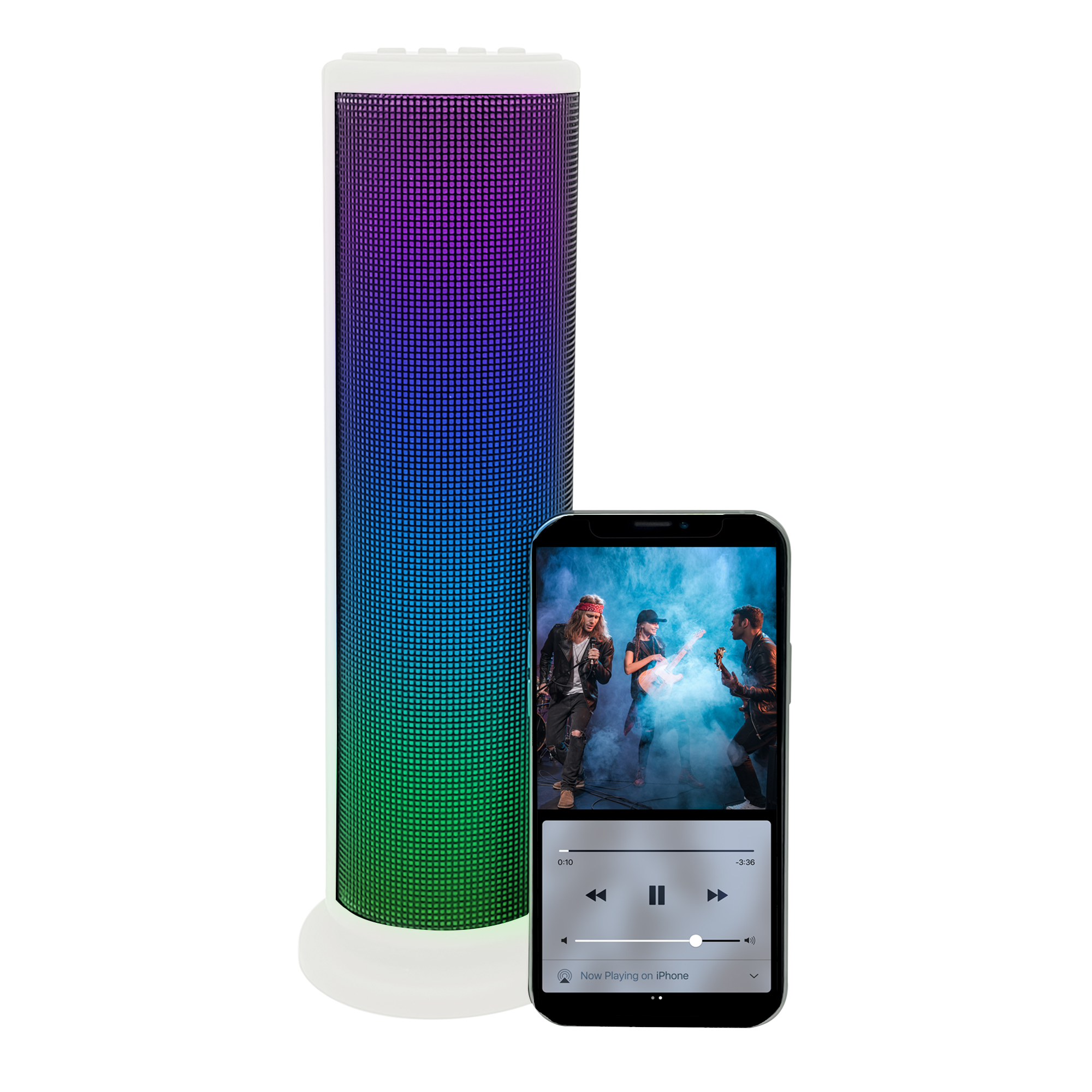 Aduro LED Light Up Tower Party Wireless Speaker