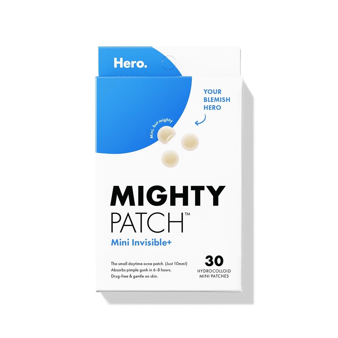 Mighty Patch Mini Invisible Patches  XSmall Daytime Hydrocolloid Acne Pimple Patches  30 Count 10mm Patch