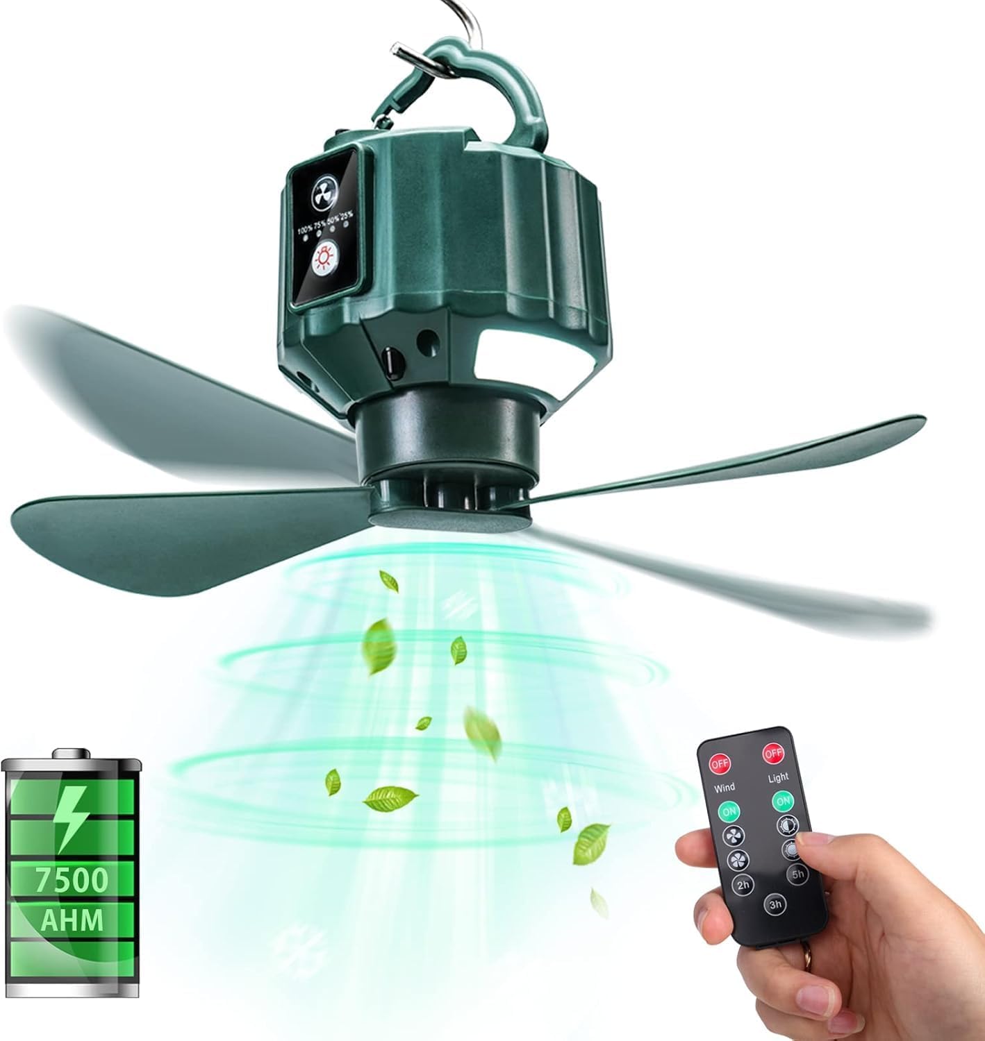 Portable Ceiling Fans with Remote Control for Canopy Tents, Emergency Survival