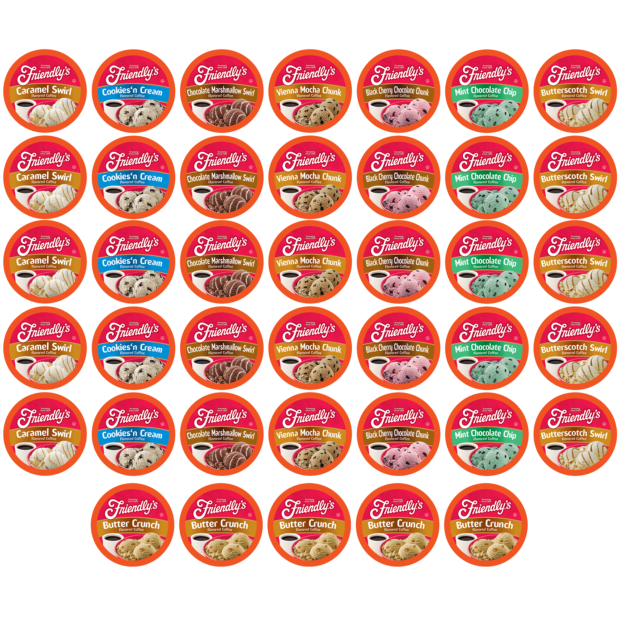 Friendly's Variety Pack Coffee Pods for Keurig K-Cups Brewer, 40 count