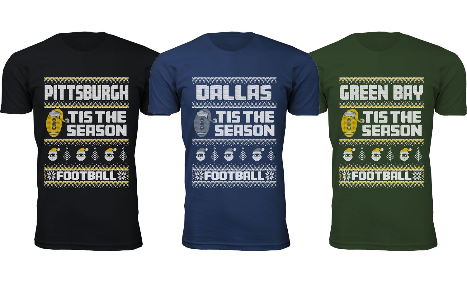 Men Football Christmas Ugly Sweater T-Shirt