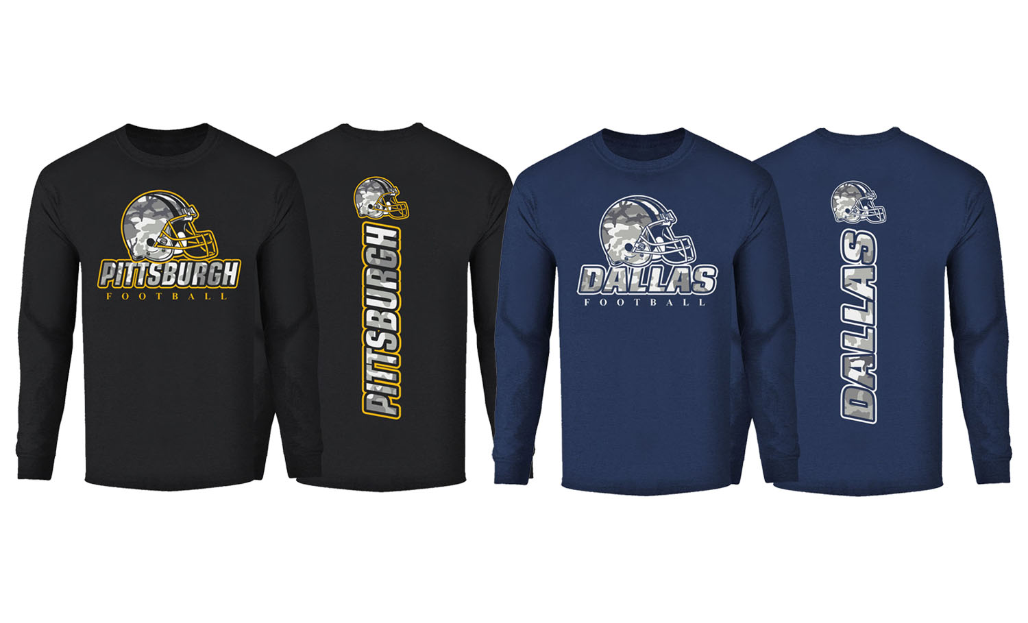 Men Army Camo Football Long Sleeve Shirt