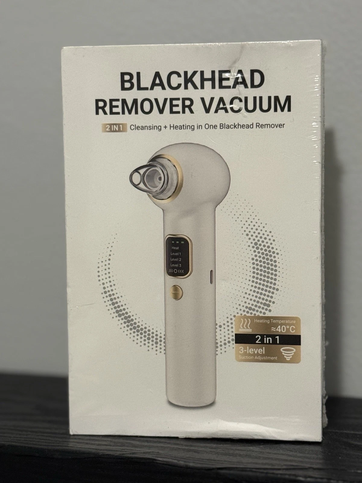 BLACKHEAD REMOVER VACUUM, 3-LEVEL SUCTION, 5 HEADS, USB RECHARGEABLE - BLACK