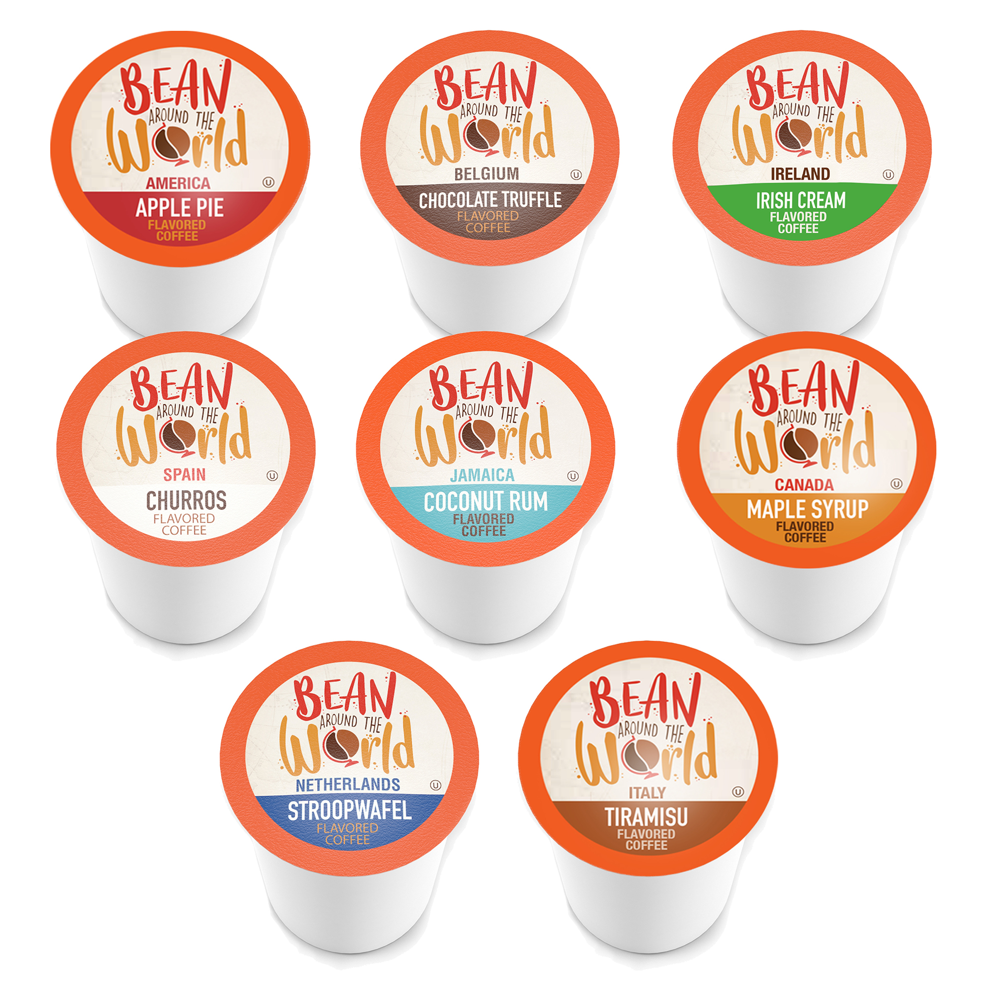 40-Pack Bean Around The World Variety Pack Flavored Coffee Pods(Keurig compatible)
