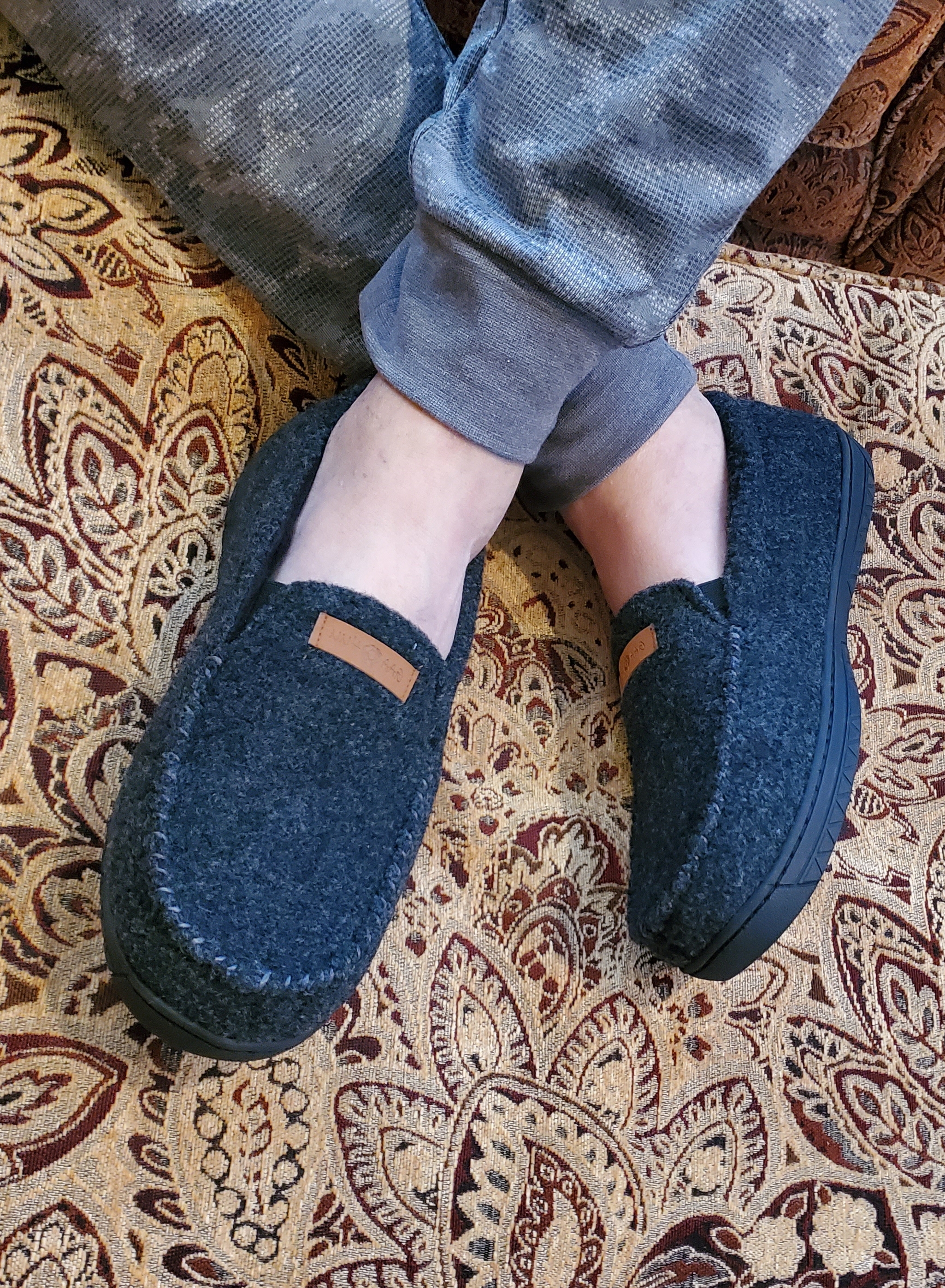 Gaahuu Mens Faux Wool Slippers