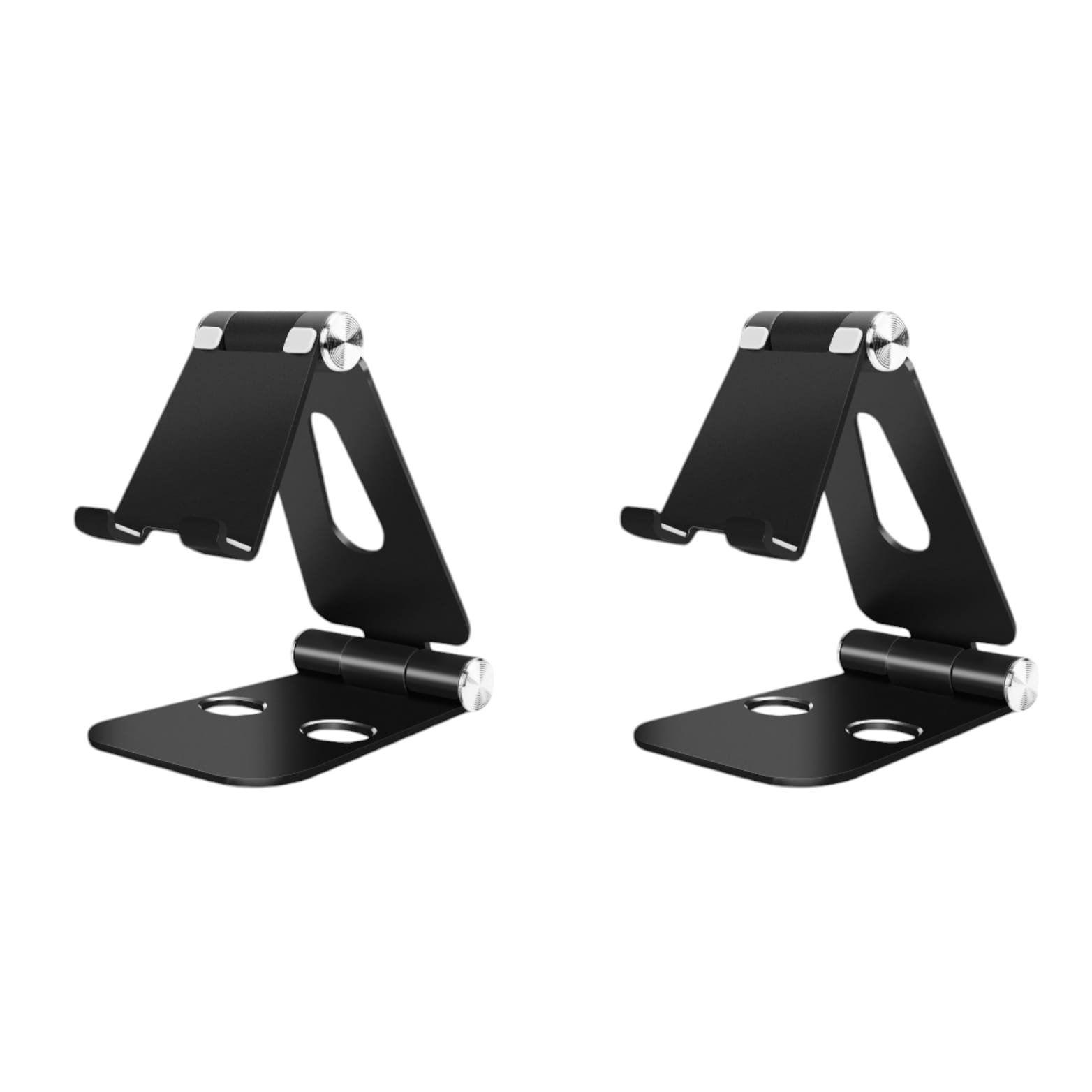 2-Pack Universal Aluminum Desk Tabletop Phone iPad Tablet Stand Holder Foldable