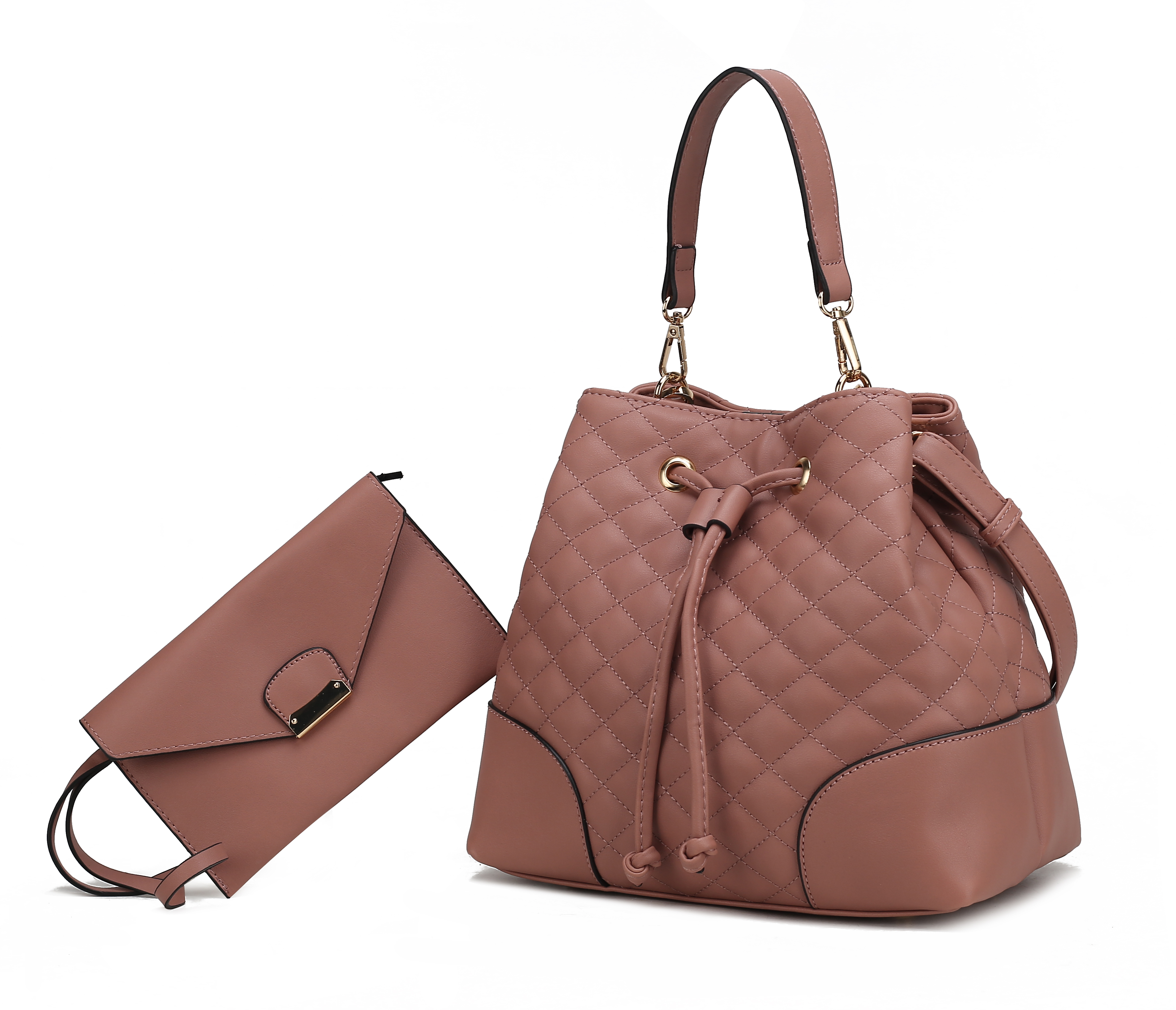 MKF Collection Wendy Bucket Bag with Wristlet by Mia K – 2 Pieces