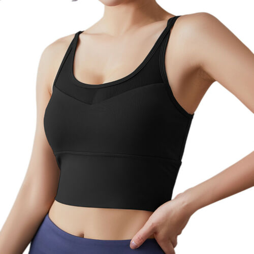 Sports Bra Gauze Thin Shoulder Strap Shockproof Cross Backless