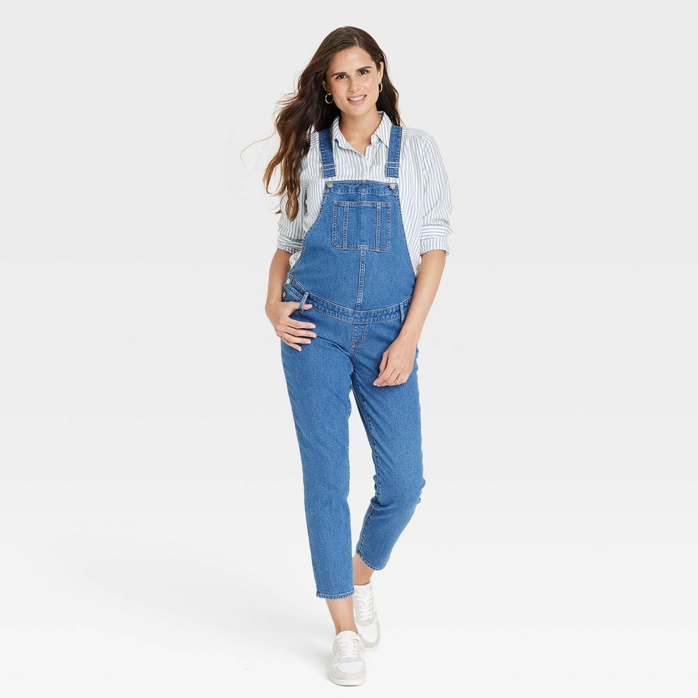 Denim Overalls Maternity Jumpsuit - Isabel Maternity by Ingrid & Isabel