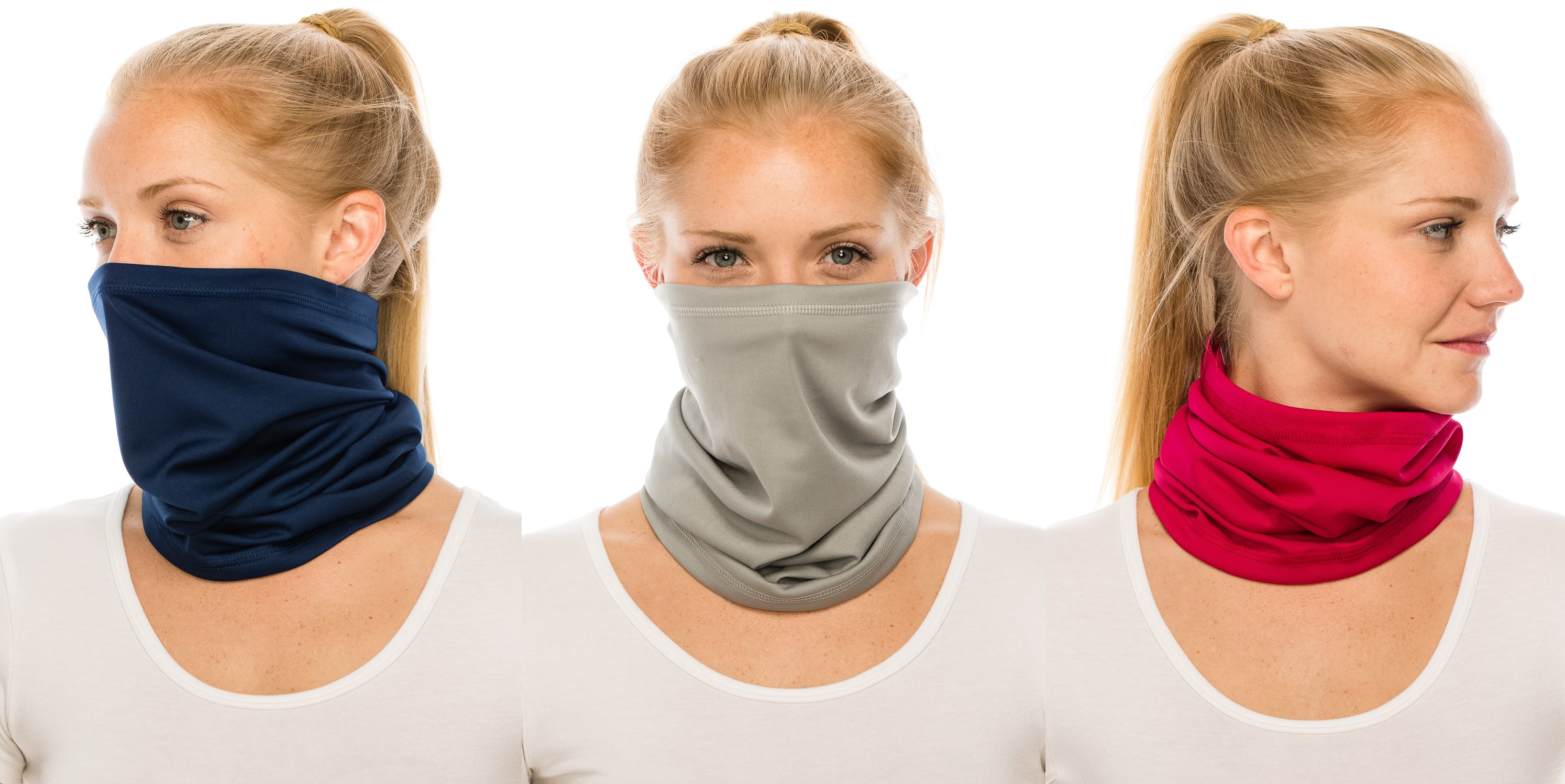 3-Pack Assorted Neck Gaiter Multi-Functional Face Covers