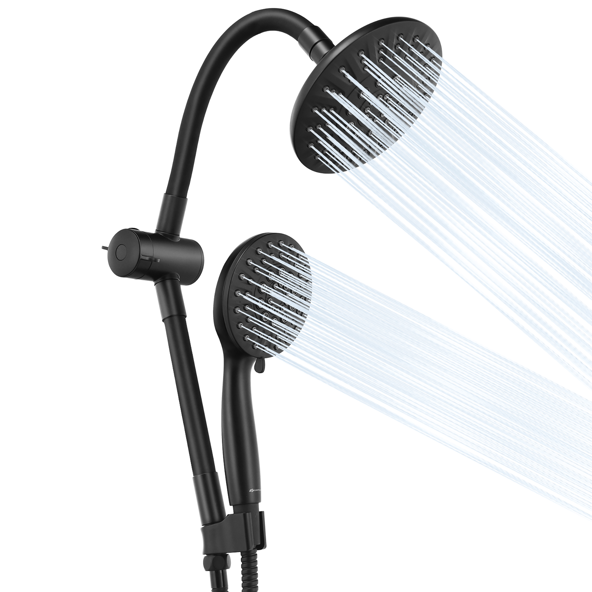 High Pressure Shower Head Combo Handheld Shower Head & Rainfall Showerhead White\Black